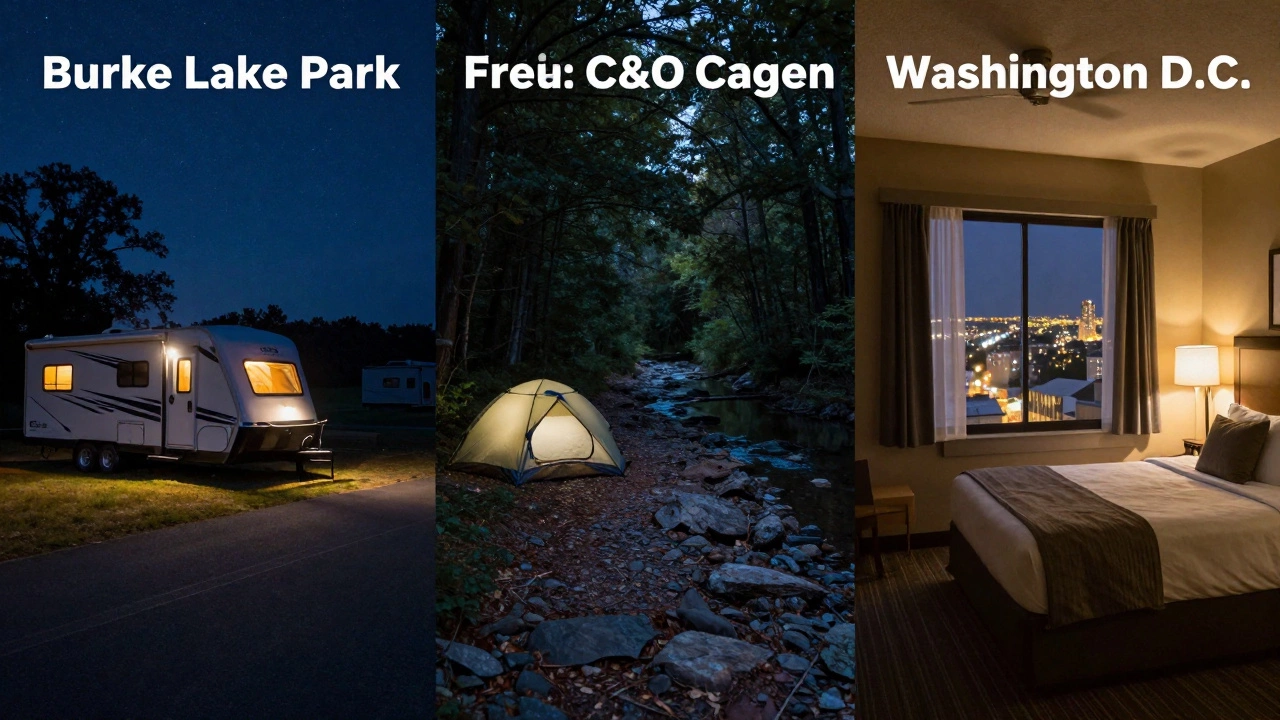 Comparison of RV camping, wild camping, and hotel accommodation styles