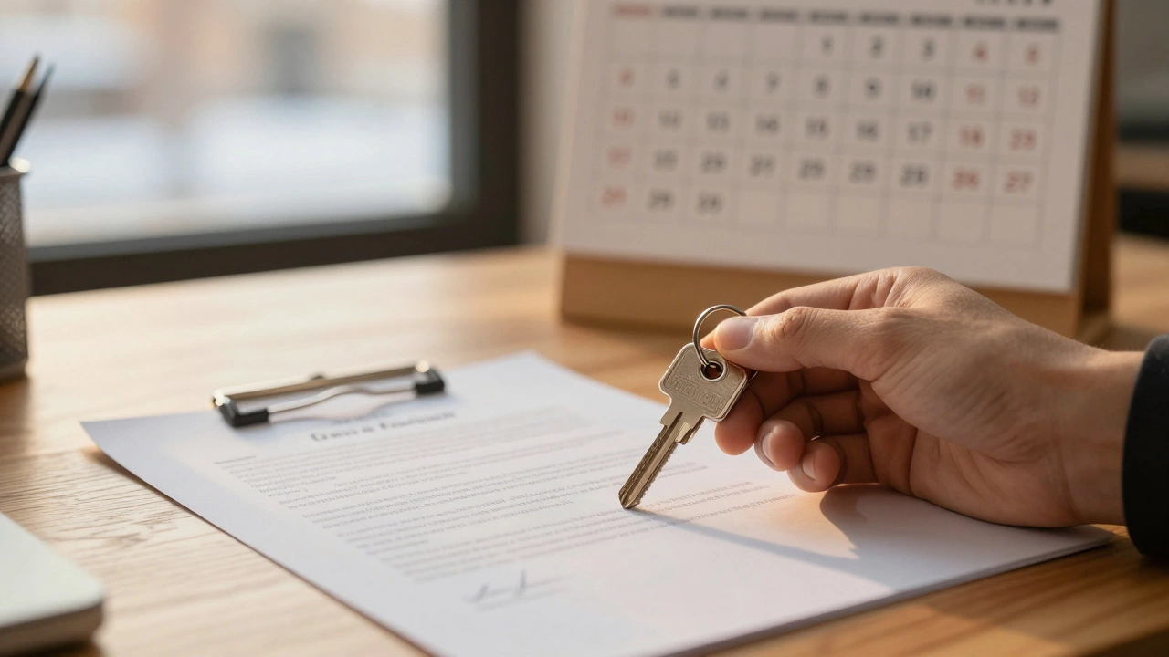 Keys and contract on table