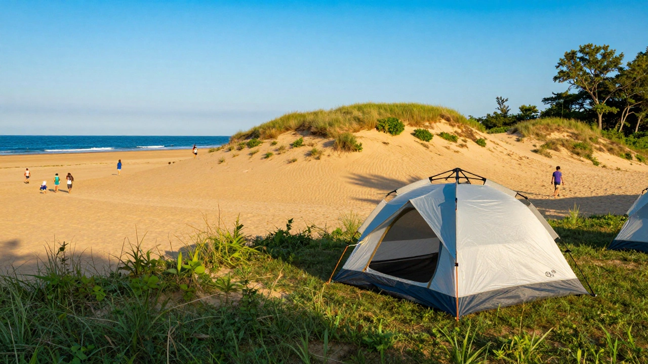 Legal campground at Jockey's Ridge State Park near dunes